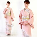 【レンタル】 正絹京友禅訪問着 レンタル 19点フルコーディネートレンタルセット 結婚式 入学式 七五三 ママ 披露宴 お茶会 安い 「ピンクベージュ地に巻物と竹 古典模様 青海波 鹿の子 流水」 20代 30代 40代 〔消費税込み〕