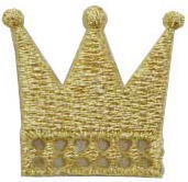 “ワッペン屋さんラボ　オリジナルワッペン” 金の王冠　ワッペン （アイロン接着タイプ）