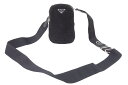PRADA プラダ シアリング ブラック シルバー金具 1BP027 レディース ナイロン ショルダーバッグ ムートン 美品 38521 正規品