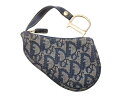 Christian Dior クリスチャンディオール コインケース トロッター サドル キャンバスxレザー ネイビーxゴールド 美品 中古 43593 正規品