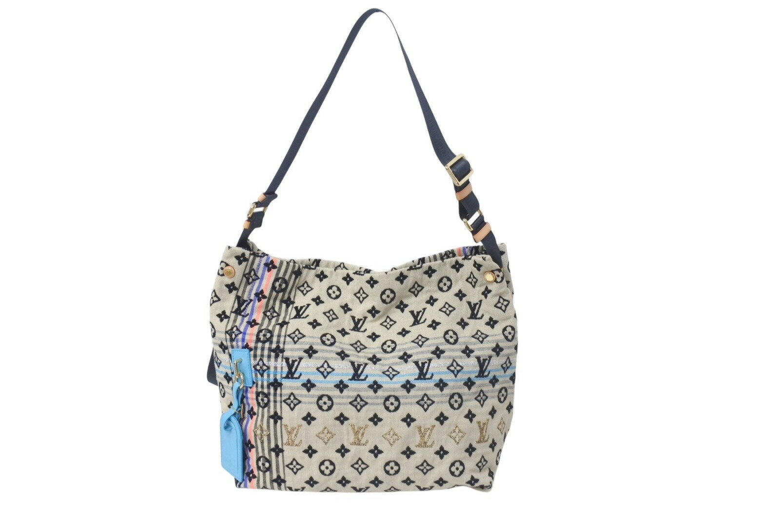 【新品同様】LOUIS VUITTON ルイヴィトン シュシュボヘミアンショルダーバッグ M40382 ベージュ マルチカラー ゴールド金具 中古 4c075650