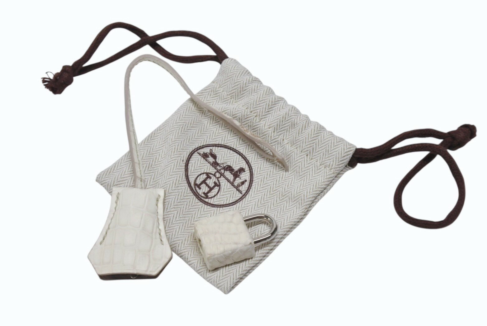 未使用品 HERMES エルメス クロシェット カデナ キー セット ニロティカス ヒマラヤ シルバー金具 中古 4b006284