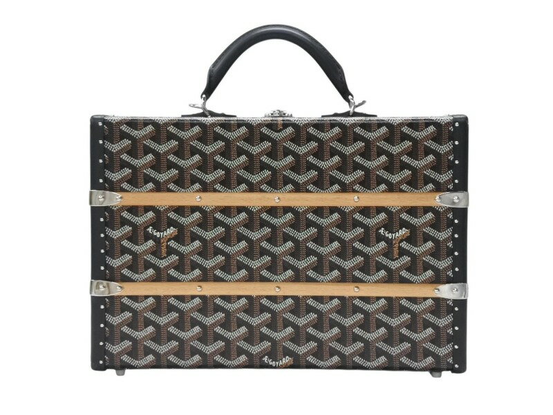 新品同様 GOYARD ゴヤール パラスMM トランクバッグ 定価1,012,000円 ブラック PVC レザー ハンドバッグ 中古 4b007706