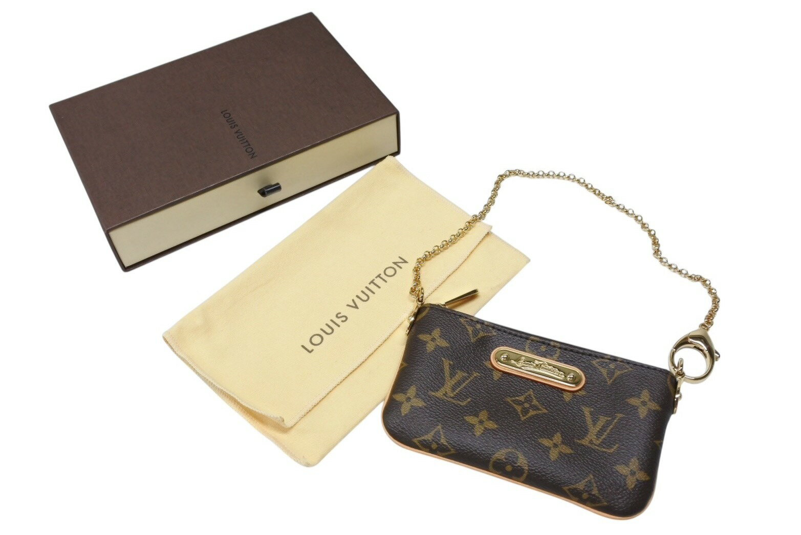 新品未使用 LOUIS VUITTON ルイヴィトン ポーチ ミニバッグ チェーン M60095 ポシェットミラPM ブラウン ゴールド金具 中古 4b008188