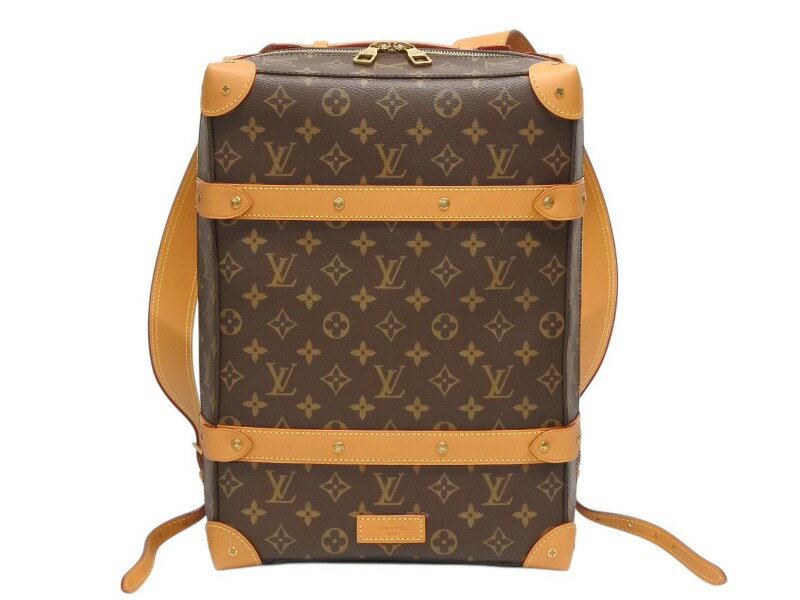 新品同様 LOUIS VUITTON ルイヴィトン モノグラム ソフトトランク バックパックPM M44752 ブラウン ゴールド金具 中古 4b008260