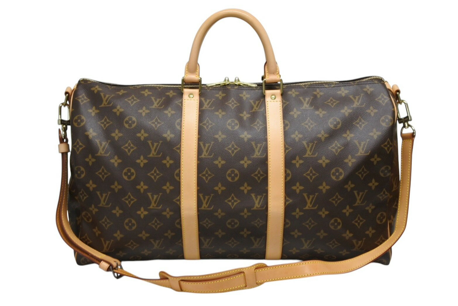 極美品 LOUIS VUITTON ルイヴィトン モノグラム キーポルバンドリエール50 ブラウン M41416 ボストンバッグ 中古 4b008505