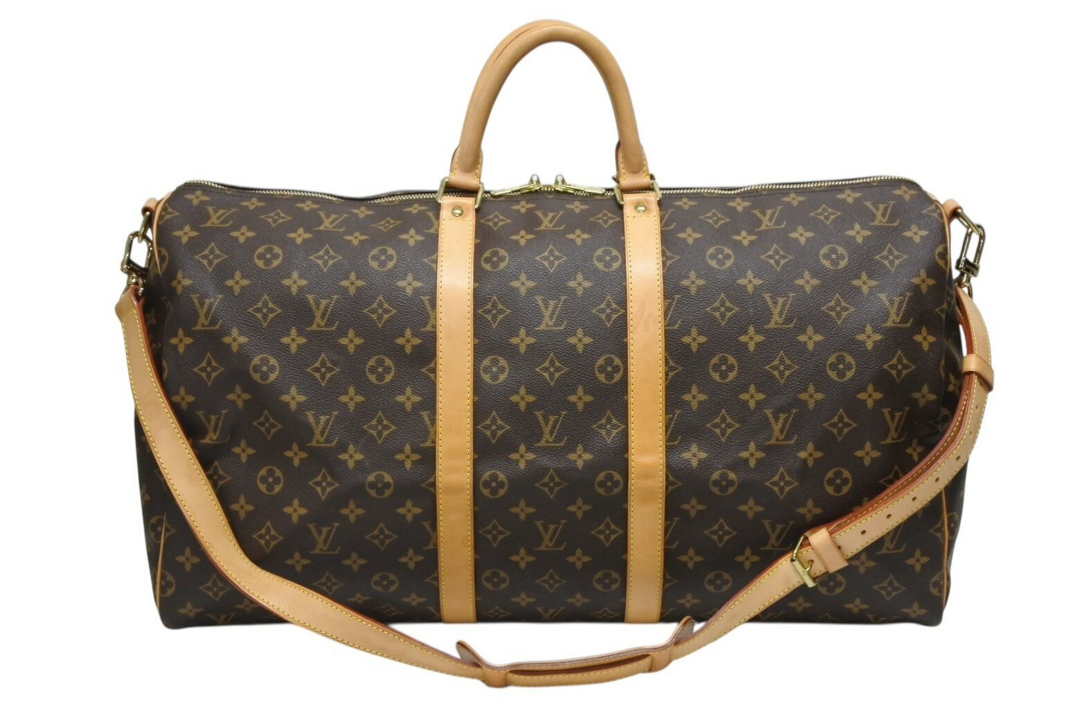 LOUIS VUITTON ルイヴィトン キーポル バンドリエール55 ボストンバッグ M41414 モノグラム ブラウン 美品 中古 4b009053