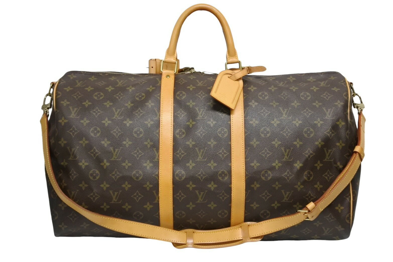 LOUIS VUITTON ルイヴィトン キーポル バンドリエール55 ボストンバッグ M41414 モノグラム ブラウン 美品 中古 4b009068