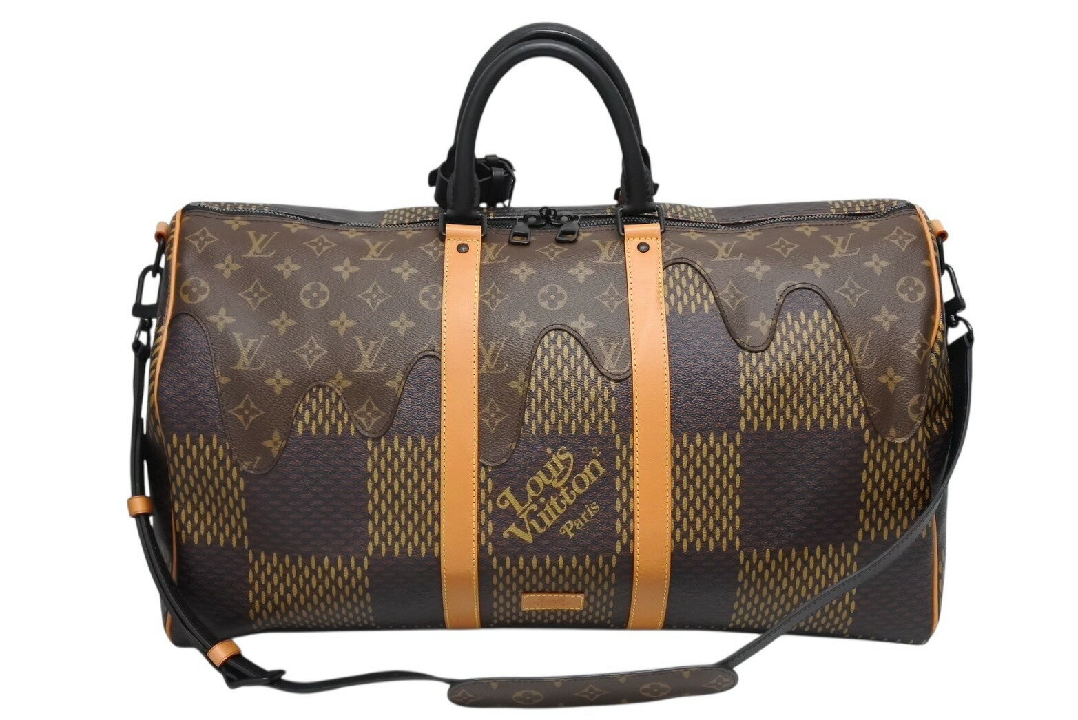 極美品 LOUIS VUITTON ルイヴィトン NIGO キーポールバンドリエール50 ボストンバッグ N40360 ブラウン サイズ50 中古 4b009214