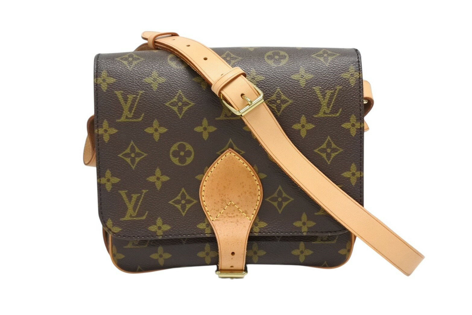 極美品 LOUIS VUITTON ルイ ヴィトン カルトシエールMM ショルダーバッグ M51253 モノグラムキャンバス ブラウン 中古 4b008963