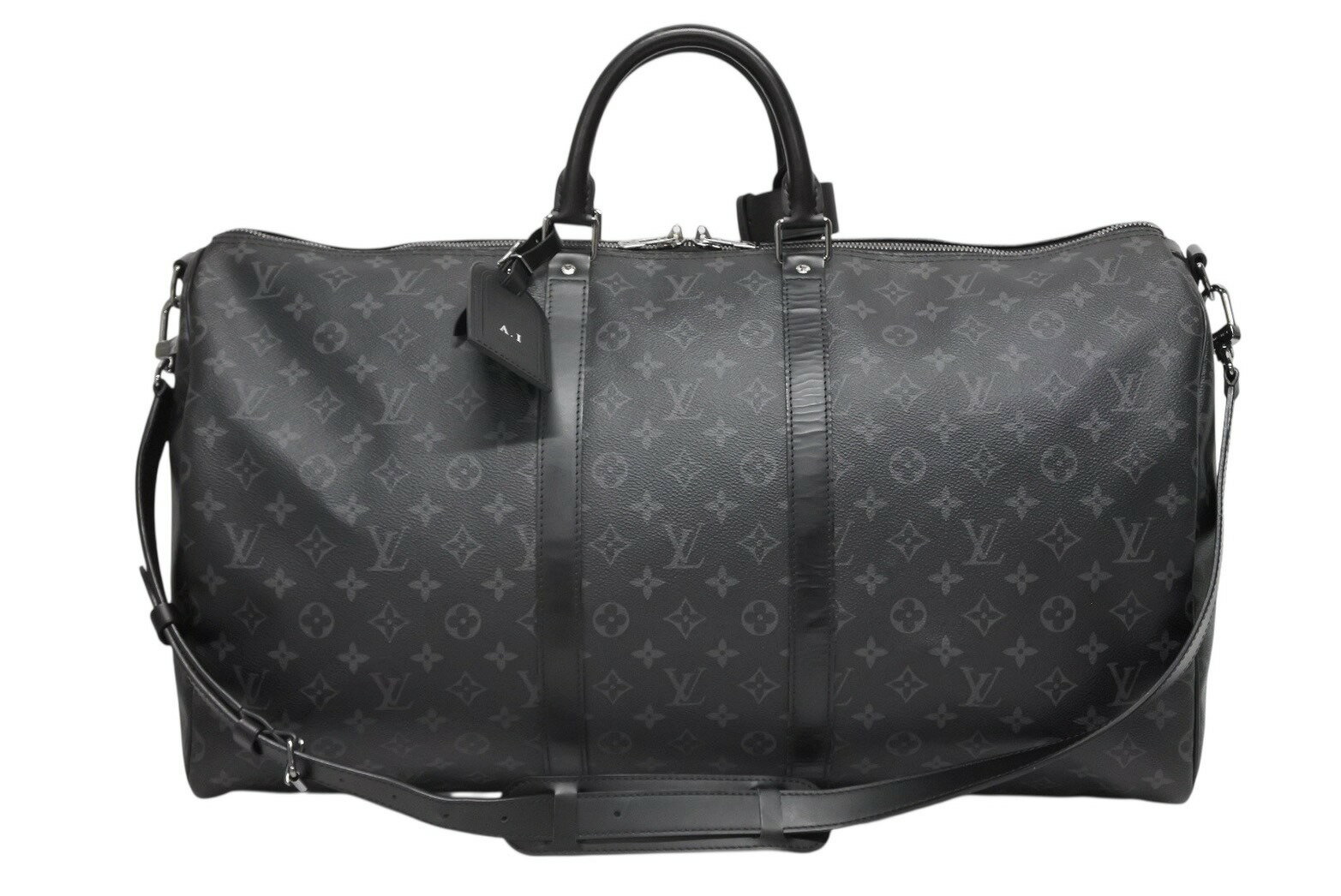 新品同様 LOUIS VUITTON ルイヴィトン キーポル バンドリエール55 ボストンバッグ M40605 モノグラムエクリプス 中古 4b009470