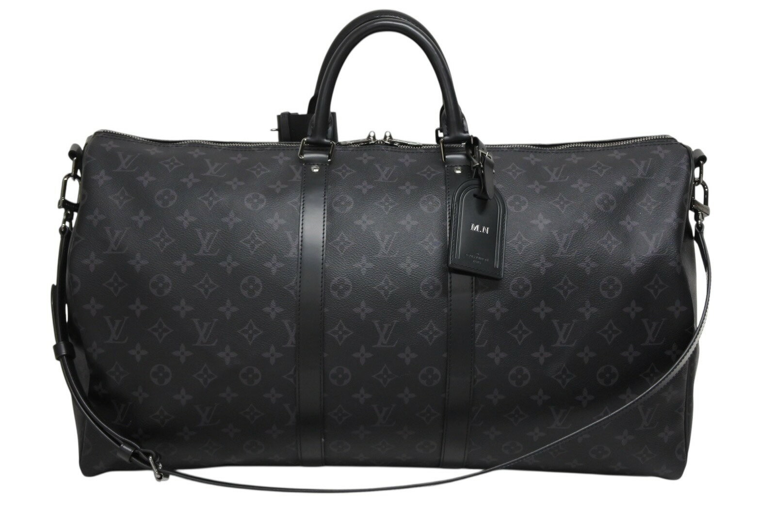 新品同様 LOUIS VUITTON ルイヴィトン キーポル バンドリエール55 ボストンバッグ M40605 モノグラムエクリプス 中古 4b009540