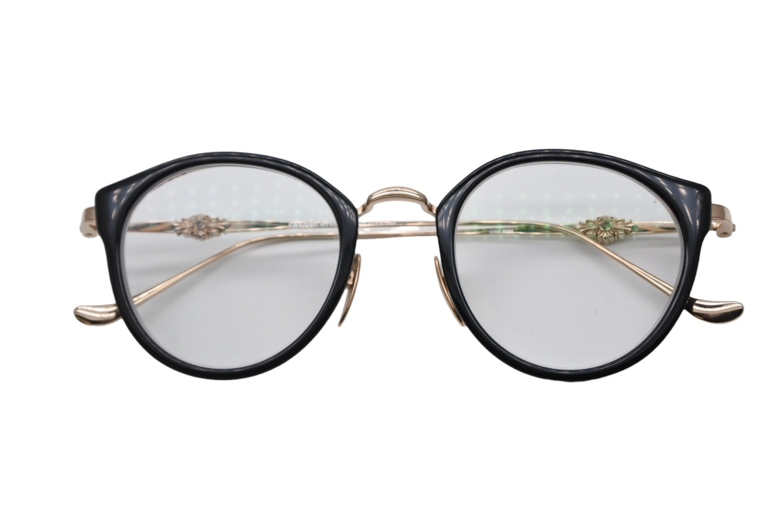 CHROME HEARTS クロムハーツ DIG BIG サングラス アイウェア サイズ45◻︎23-138 フローラルクロス ブラック ゴールド 美品 中古 4b009625