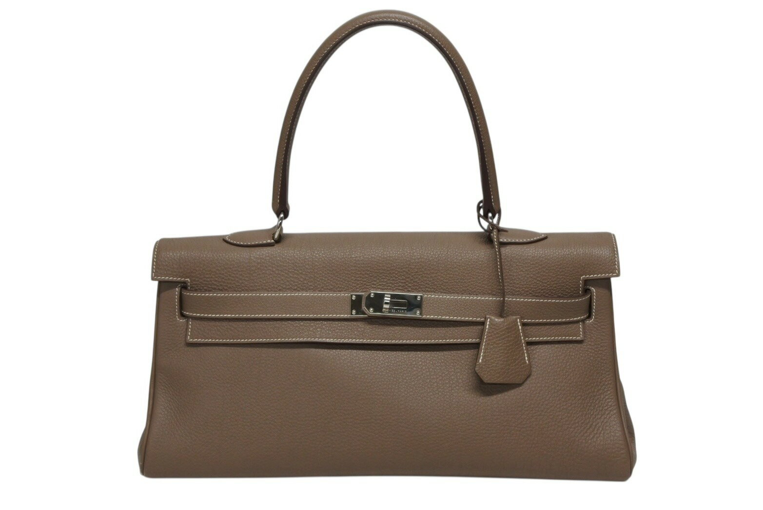 極美品 HERMES エルメス SHOULDER KELLY ショルダーケリー ショルダーバッグ トリヨンクレマンス エトゥープ シルバー金具 □K刻印 中古 4b009904