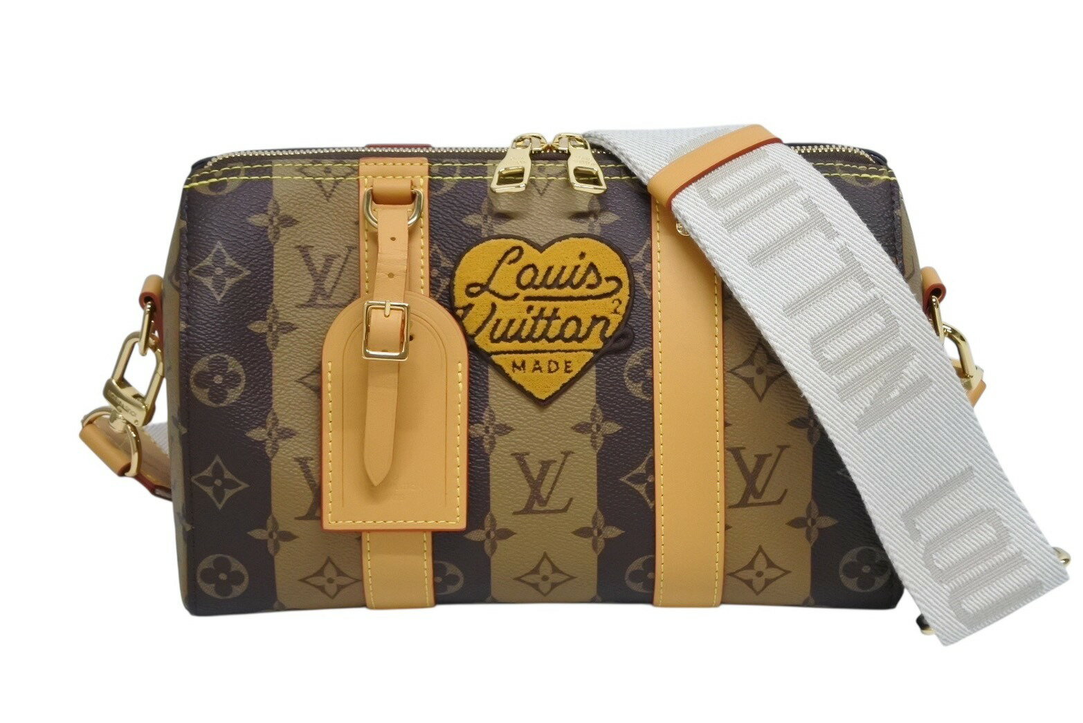 極美品 LOUIS VUITTON ルイヴィトン シティ キーポル NIGO ショルダーバッグ M45963 モノグラムストライプ 中古 4b009629