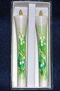 スズラン 6号絵ろうそく 2本入 (手描き) 絵ローソク 和ろうそく 仏具