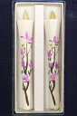 木蓮 6号絵ろうそく 2本入 (手描き) 絵ローソク 和ろうそく 仏具