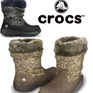 クロックス コージークロックス ブーティ crocs cozycrocs bootie 12158 レディースブーツ 送料無料★30％OFFセール★【クロックス コージークロックス ブーティ】★国内正規品★送料無料 スエードのベースにニットのアッパーがかわいい！