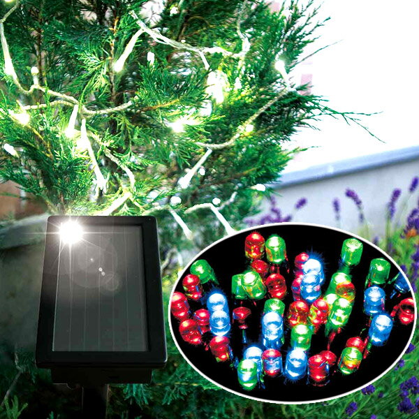 ソーラーLED〈led〉ストレート100球ミックス球クリアコード【クリスマス】【イルミネーション】【サンタ】【Illuminations】