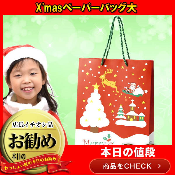 X'masペーパーバッグ大子ども会 子供会 景品 玩具 おもちゃ 雑貨 グッズ 販促品 ク…...:wasshoi-mura:10016106