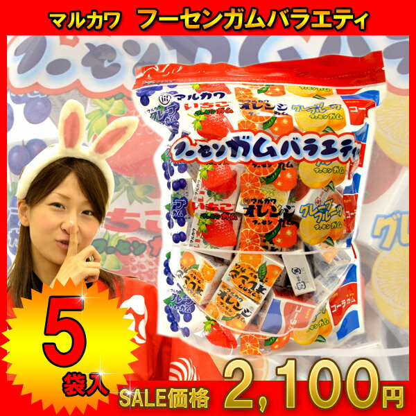 マルカワ フーセンガムバラエティー 5袋入★お菓子 おかし 駄菓子 だがし がむ おやつ イベント パーティ 祭り 縁日 子供会 景品 販促