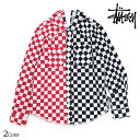 STUSSY CHECKER WESTERN LS SHIRT ステューシー シャツ 長袖 メンズ ウェスタンシャツ ブラック レッド 111966