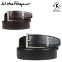 Salvatore Ferragamo DOUBLE ADJUS BELT フェラガモ ベルト メンズ レザーベルト リバーシブル ブラック ダークブラウン 679301