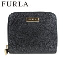 FURLA LEATHER MEDIUM ZIP WALLET フルラ 財布 二つ折り レディース ラウンドファスナー ブラック 840302
