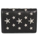 【最大600円OFFクーポン】 JIMMY CHOO WALLET ジミーチュウ 財布 二つ折り ミニ財布 レディース スタッズ ブラック 黒 JAXI-CST