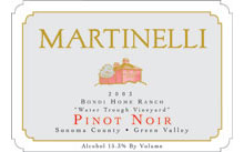 マルティネッリ ピノノワール ボンディ ホーム ランチ[2007]　MARTINELLI　Pinot Noir Bondi Home Ranch[2007]△