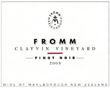 フロム　クレイヴィン ヴィンヤード ピノノワール [2005]クレイヴァンFromm Clayvin Vineyard Pinot Noir[2005]【17%OFF】　