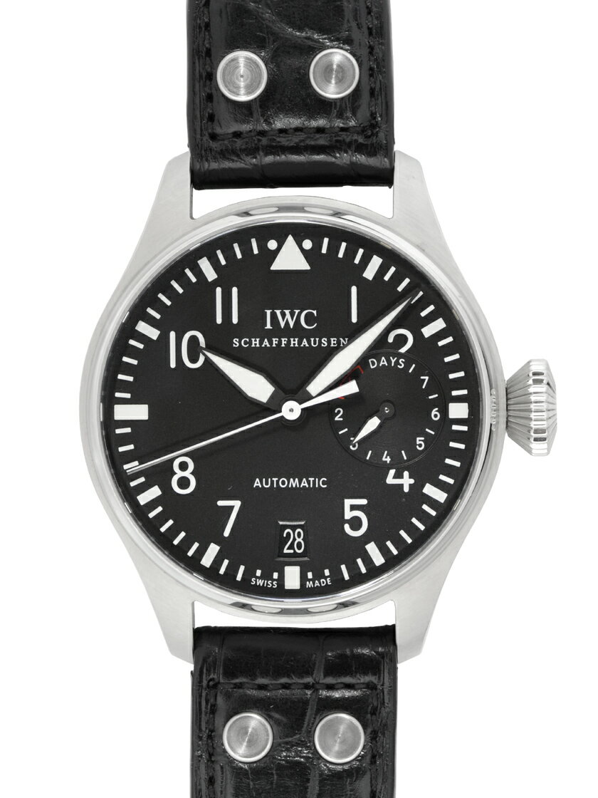 IWC IW500401 メンズ ビッグ パイロットウォッチ 7デイズ パワーリザーブインジケーター ブラック文字盤 SS/レザー 自動巻き期間限定・全員プレゼント付き♪★グルメカード1,000円分(〜3/31まで)★