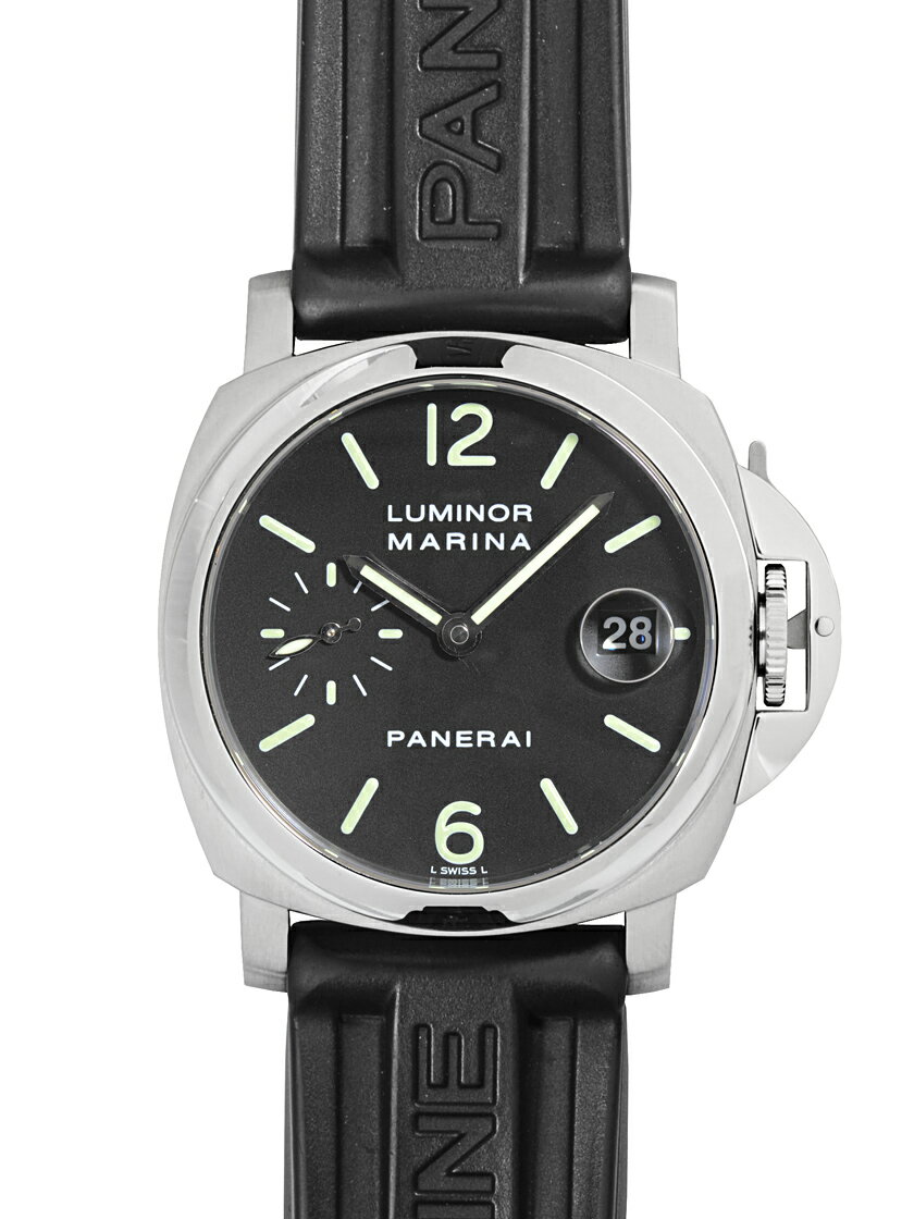 パネライ PAM00048 ルミノールマリーナ 40mm SS/ラバー ブラック文字盤 自動巻き F番 《新品仕上げ済み！》期間限定・全員プレゼント付き♪★グルメカード1,000円分(〜3/31まで)★