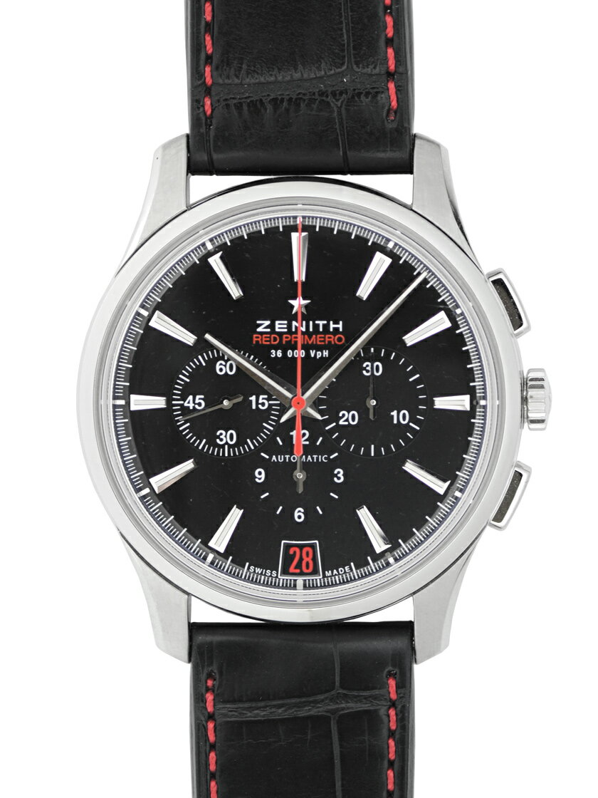 ZENITH・ゼニス キャプテン クロノグラフ “レッド プリメロ（RED-PRIMERO）” SS/レザー 自動巻き メンズ 03.2115.400/21.C703 《世界500本限定モデル！》 バイヤー厳選！ジュビリーの優良中古・安心の返品可♪