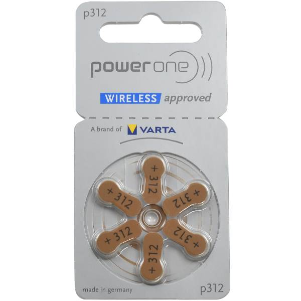 6個セットで￥350　補聴器用空気電池　PR41(P312) /ドイツPowerOne製 補聴器用電池