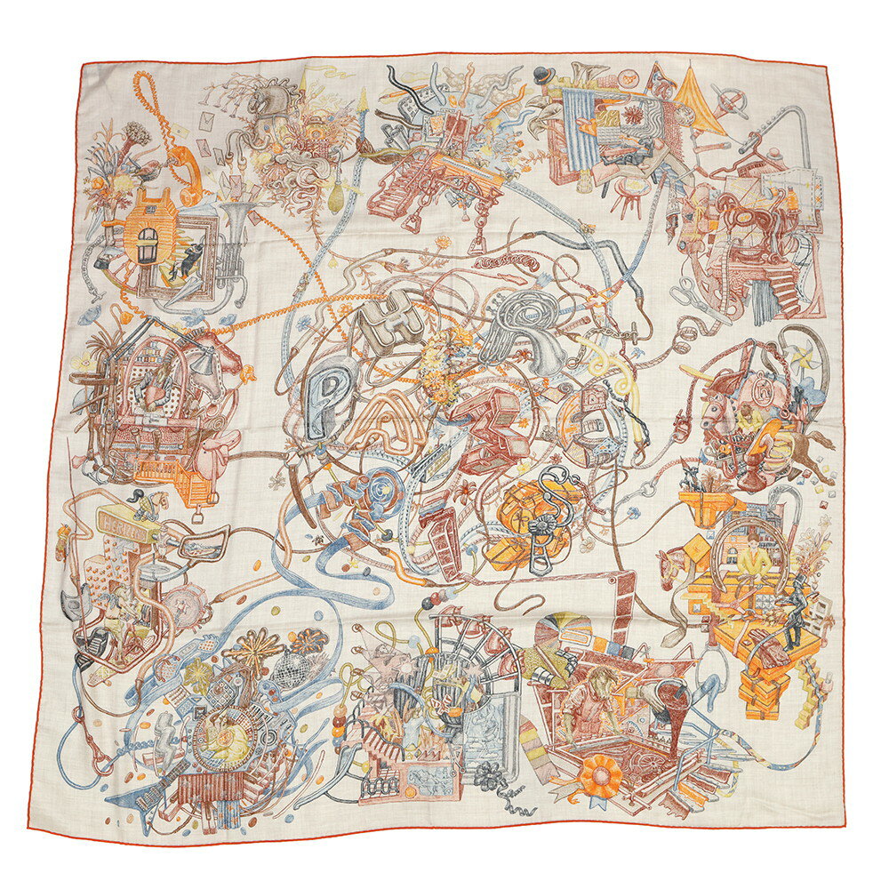 エルメス ストール カレ140 カレジェアン エルメスの世界 LE MONDE D'HERMES カシミヤ シルク 2025秋冬 エルメス ストール HERMES SCARF