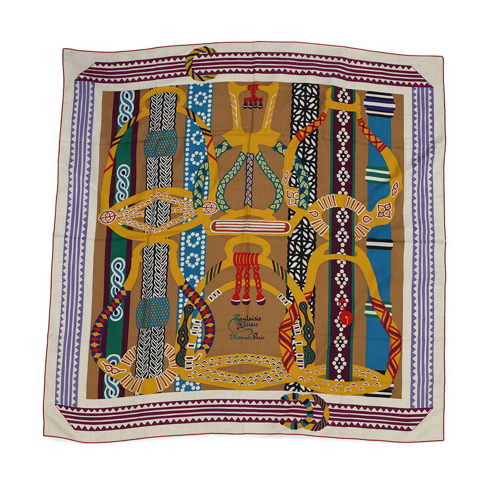 エルメス ストール カレ140 カレジェアン 鐙の幻想 Fantaisie d'Etriers カシミヤ シルク 2024春夏 エルメス ストール HERMES SCARF