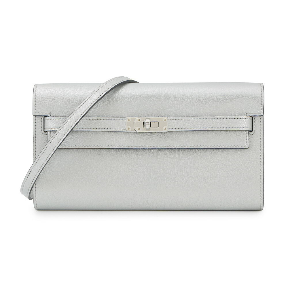 エルメス 長財布 ケリーウォレット ロング アルジャン/シルバー金具 シェブルシャムキラ K刻印 HERMES 財布 エルメス ケリーウォレット ロング エルメス 財布 エルメス レディース HERMES WALLET