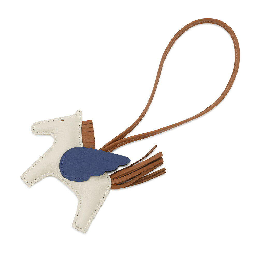 エルメス バッグチャーム ロデオPM ペガサス クレ/ブルータイ/ゴールド ラムスキン K刻印 HERMES チャーム オーナメント エルメス ロデオ エルメス チャーム エルメス レディース HERMES