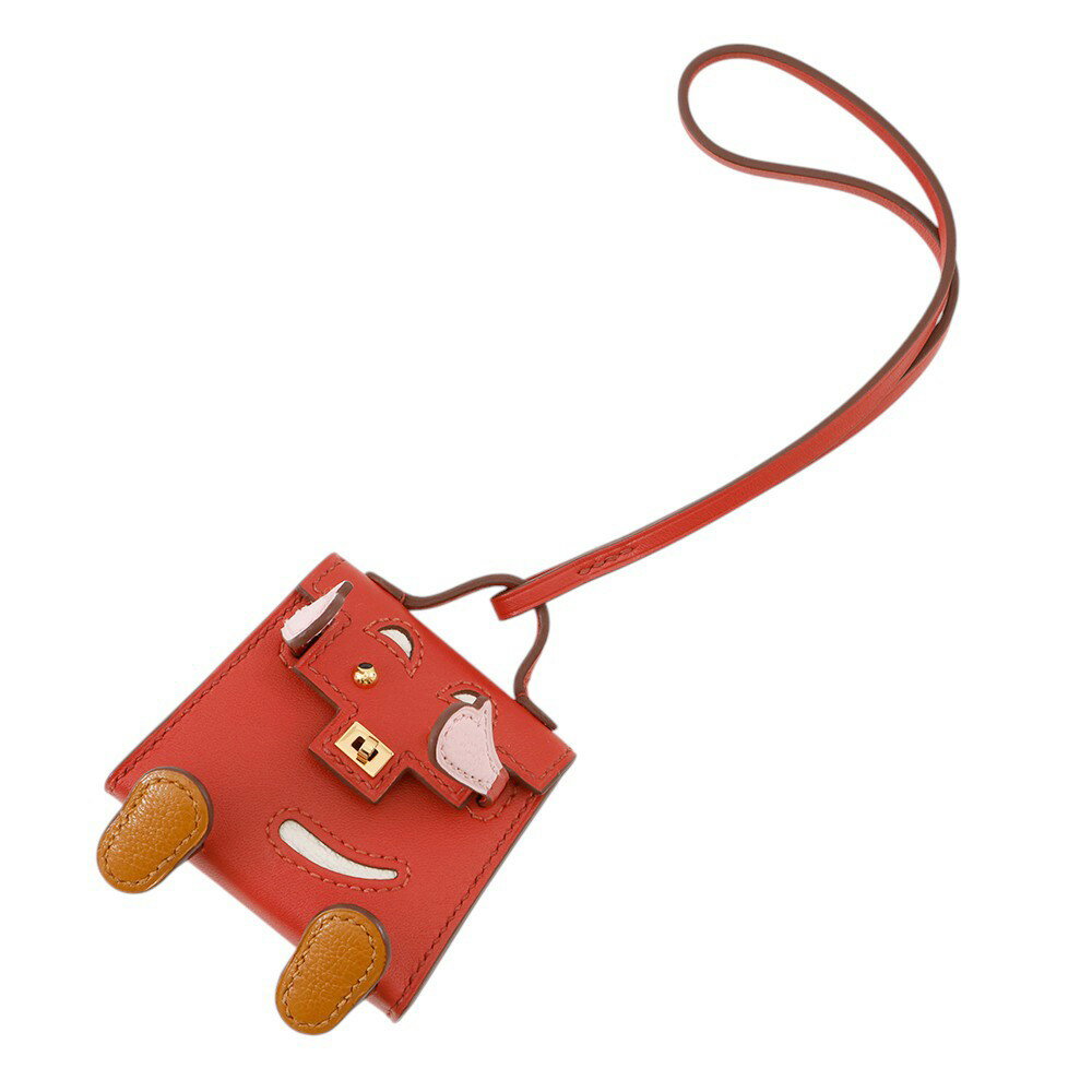 エルメス チャーム ビジュードサック ケリードール サンギーヌ/ナタ/ローズサクラ/キャラメル/ゴールド金具 タデラクト/シェブルミゾル Z刻印 【安心保証】 【中古】 エルメス バッグチャーム エルメス HERMES