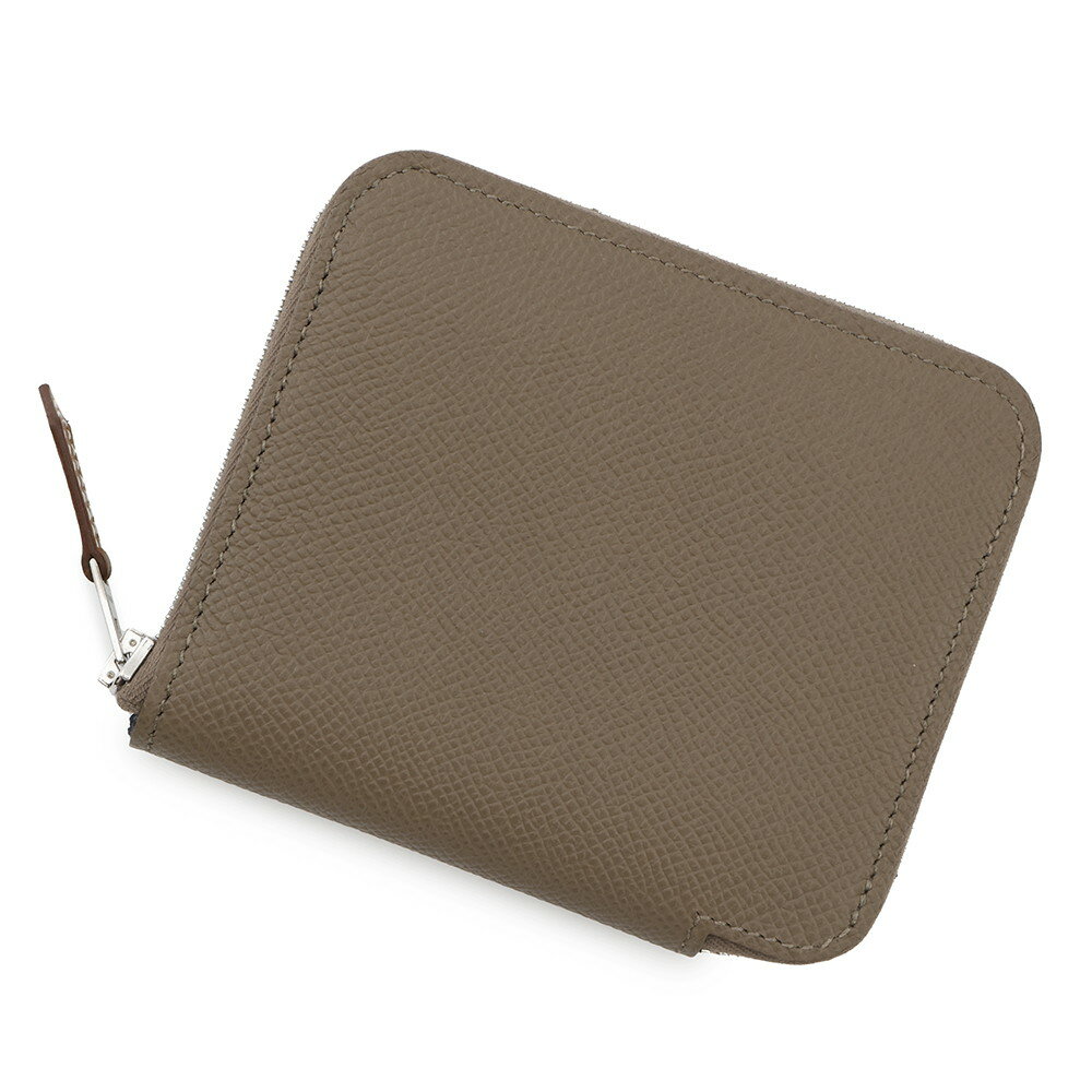 エルメス コインケース アザップコンパクト シルクイン エトゥープ/シルバー金具 エプソン K刻印 エルメス コインケース HERMES WALLET
