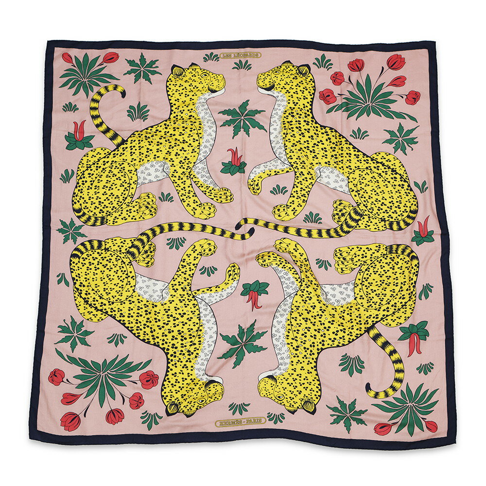 エルメス ストール カレ140 カレジェアン Les Leopards レオパード HERMES カシミヤ シルク 2022春夏 【安心保証】 【中古】 エルメス ストール エルメス カレ HERMES SCARF