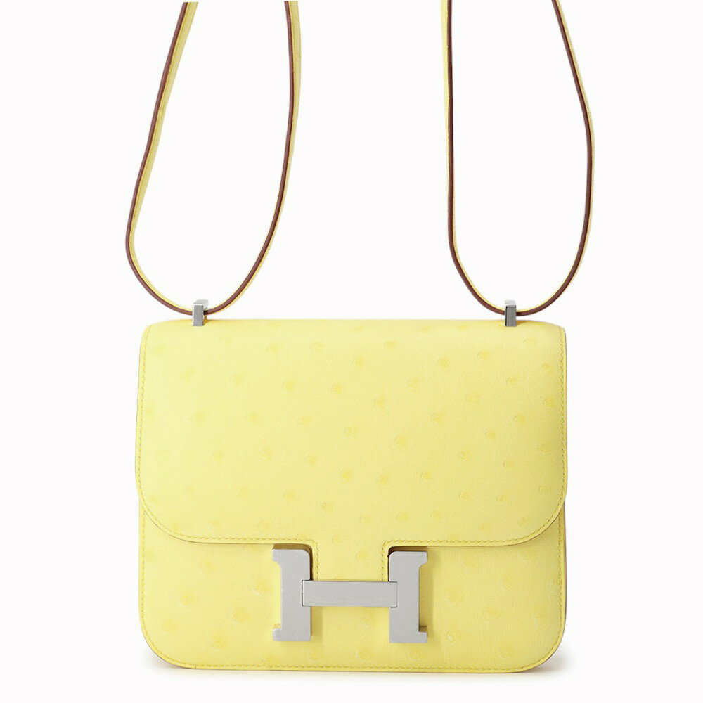 エルメス ミニ コンスタンス3 ミロワール リモンチェッロ/シルバー金具 オーストリッチ W刻印 エルメス コンスタンス エルメス バッグ エルメス レディース HERMES Constance HERMES BAG