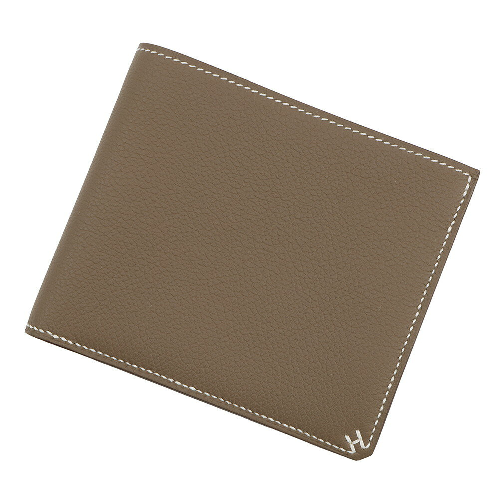 エルメス 二つ折り財布 セリエ コンパクト Sellier H エトゥープ/シルバー金具 エバーカラー W刻印 メンズ 【中古】 エルメス 財布 エルメス メンズ HERMES WALLET