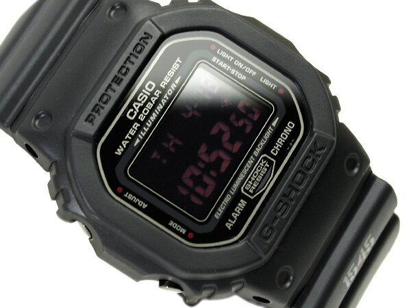 【送料無料!＋ポイント2倍以上!!】【CASIO G-SHOCK】カシオ 逆輸入Gショック デジタル腕時計 マットブラックレッドアイ オールブラック ウレタンベルト DW-5600MS-1