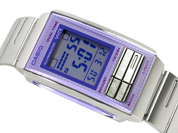 【送料無料!＋ポイント2倍以上!!】【CASIO FUTURIST】カシオ 海外モデル フューチャリスト レディースデジタル腕時計 ライトパープル×パープル ライトパープルダイアル LA-201W-6A