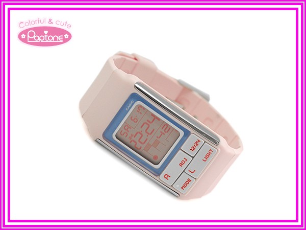 【送料無料!＋ポイント2倍以上!!】CASIO POPTONE カシオ ポップトーン レディース デジタル腕時計 ピンク LDF-51-4ADR