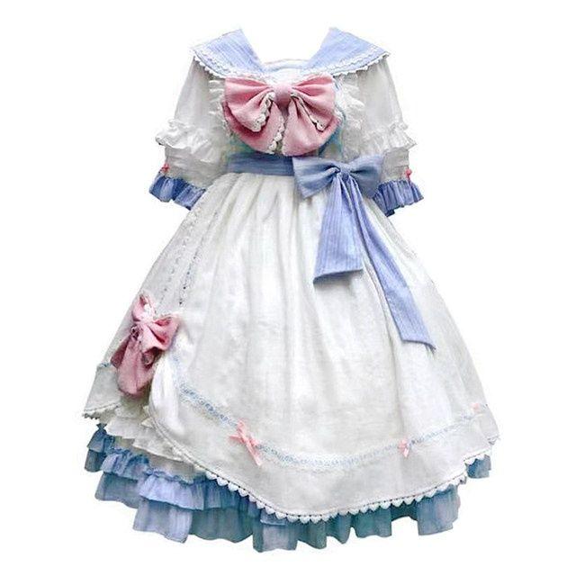 サブカルチャー ロリータ ドレス ワンピース スーツ ガール 半袖 プリンセス スカート レース 女の子 かわいい 衣料品 夏 レディース