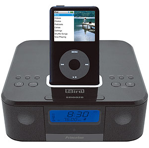 i-Bird iPod専用 FM/AMラジオ搭載 目覚まし機能付きスピーカー（ブラック）[PSP-MSSBCB] - Princeton