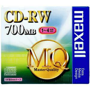 マクセル maxell データ用 4倍速対応CD-RW 1枚 700MB CDRW80MQ.S1P